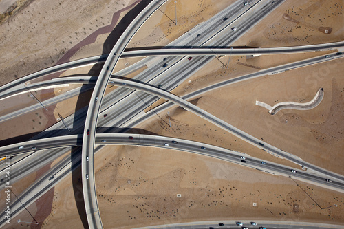 Overhead view of interstate highways