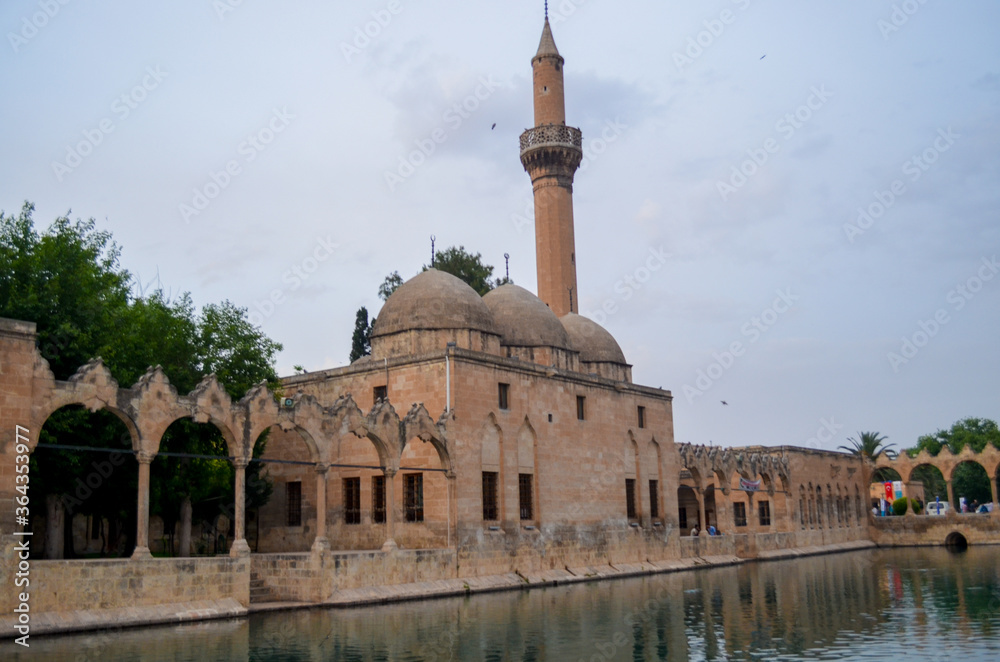 Sanliurfa,  fish lake, historical mosque, a touristic place
