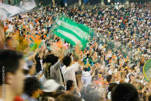 Blurred photo of Fans in football stadium