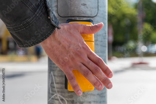 Hand giving stop signal