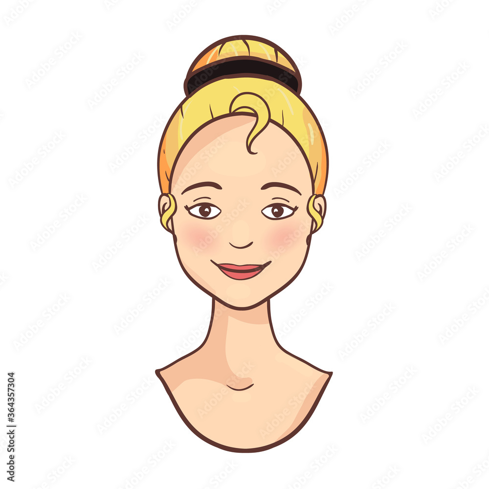 Vector blonde beautiful young smiling woman avatar Vector blonde beautiful young smiling woman avatar
