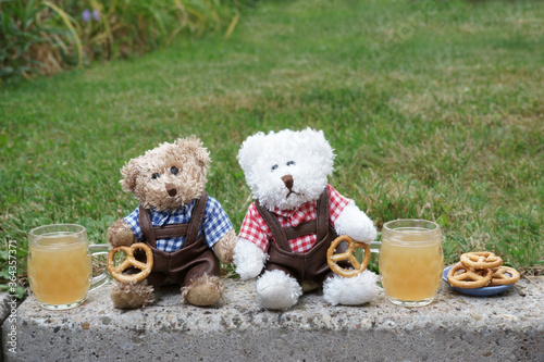 Bavarian Teddy bears Pretzels Beer photo