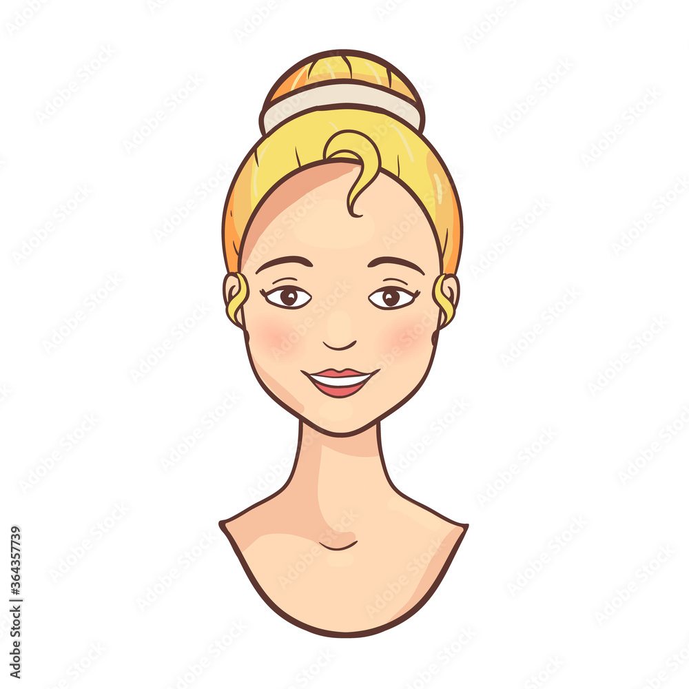Smiling blonde beautiful young woman face avatar Smiling blonde beautiful young woman face avatar