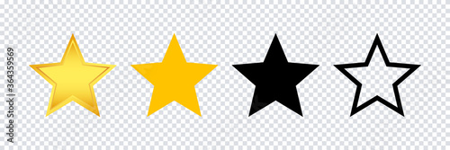 Star shape icon. Vector isolated elements. Award star vector isolated gold, yellow, black, line isolated templates. Stock vector.