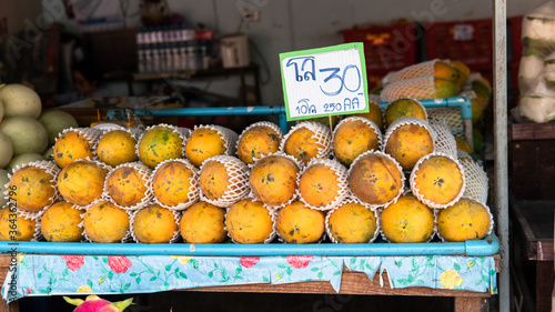 fruit markets of asia. Popular exotic fruits for tourists around the world © contentdealer