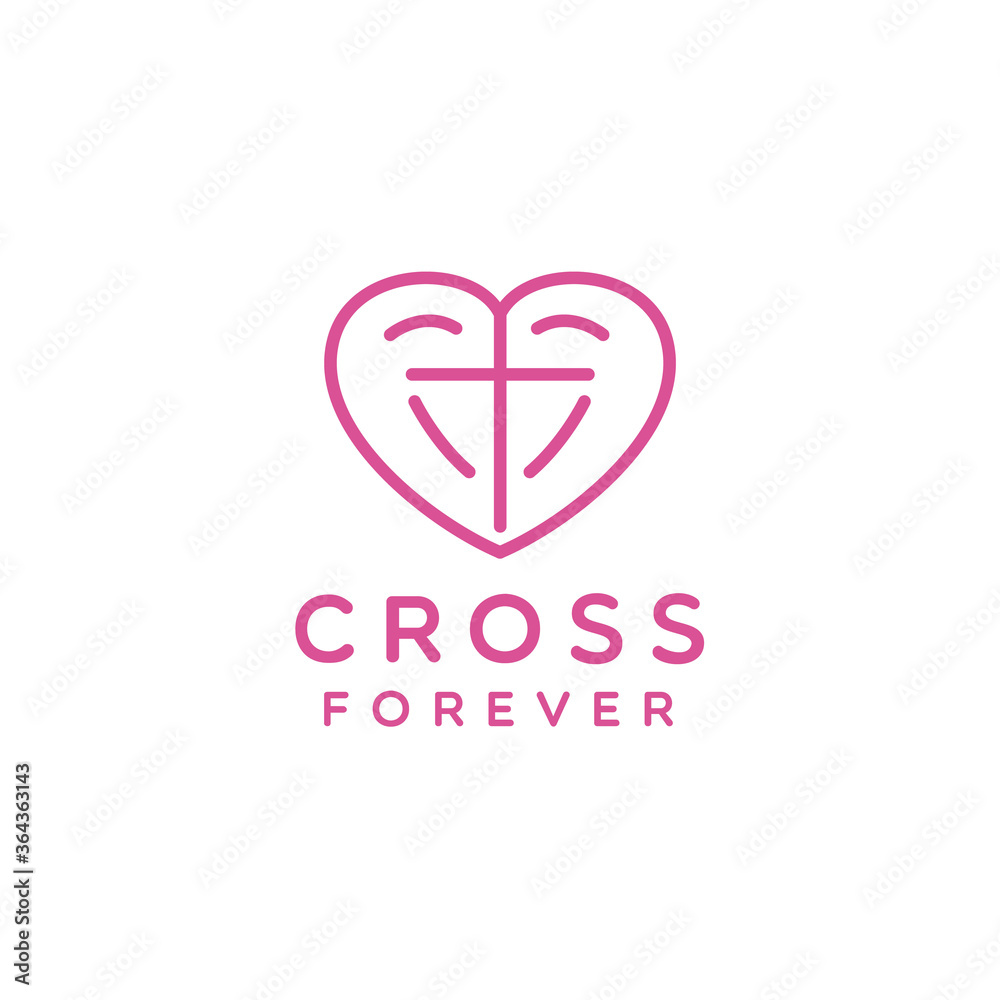 christian love symbolic emblem with shape line logo design for spirituality christian love symbolic emblem with shape line logo design for spirituality