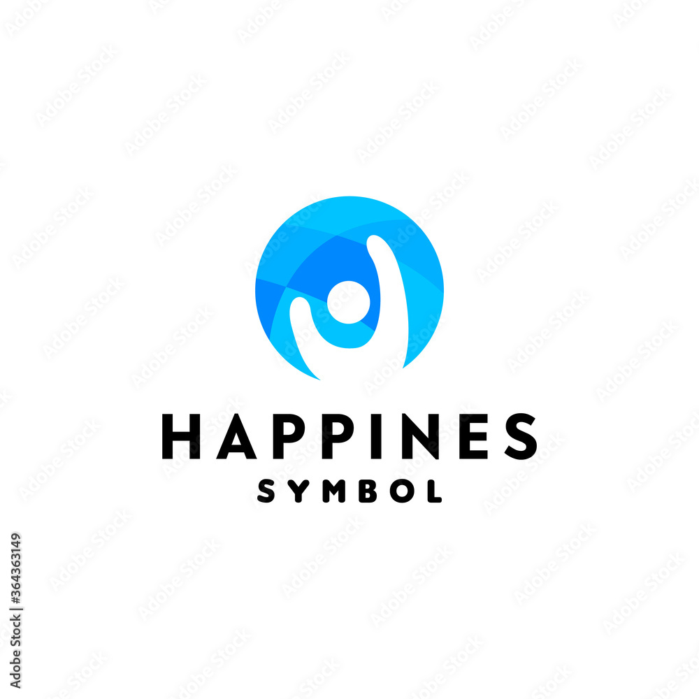 Human Happiness with Colorful and modern logo design for teamwork and partnership