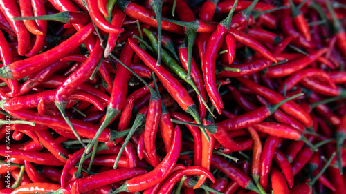 red and green hot peppers for cooking. The most fiery pepper from Asia
