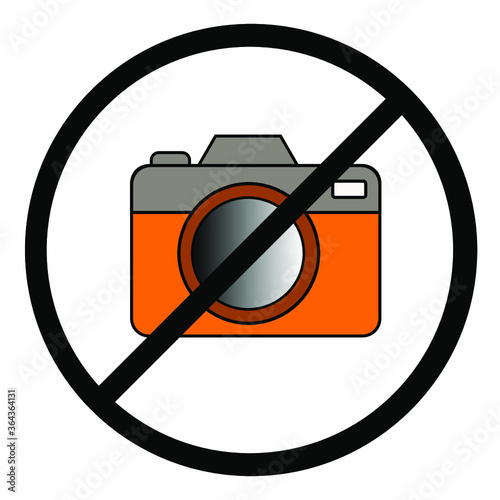 A sign of prohibition to use camera in a room