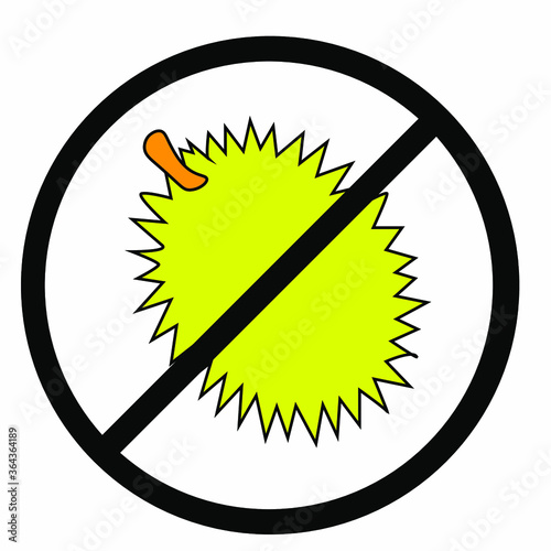 A sign of prohibition to bring durian in a room