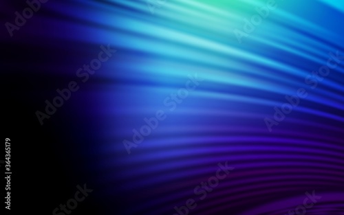 Dark BLUE vector template with wry lines. A circumflex abstract illustration with gradient. Colorful wave pattern for your design.