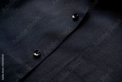 Close up of Men's tencel shirt. photo