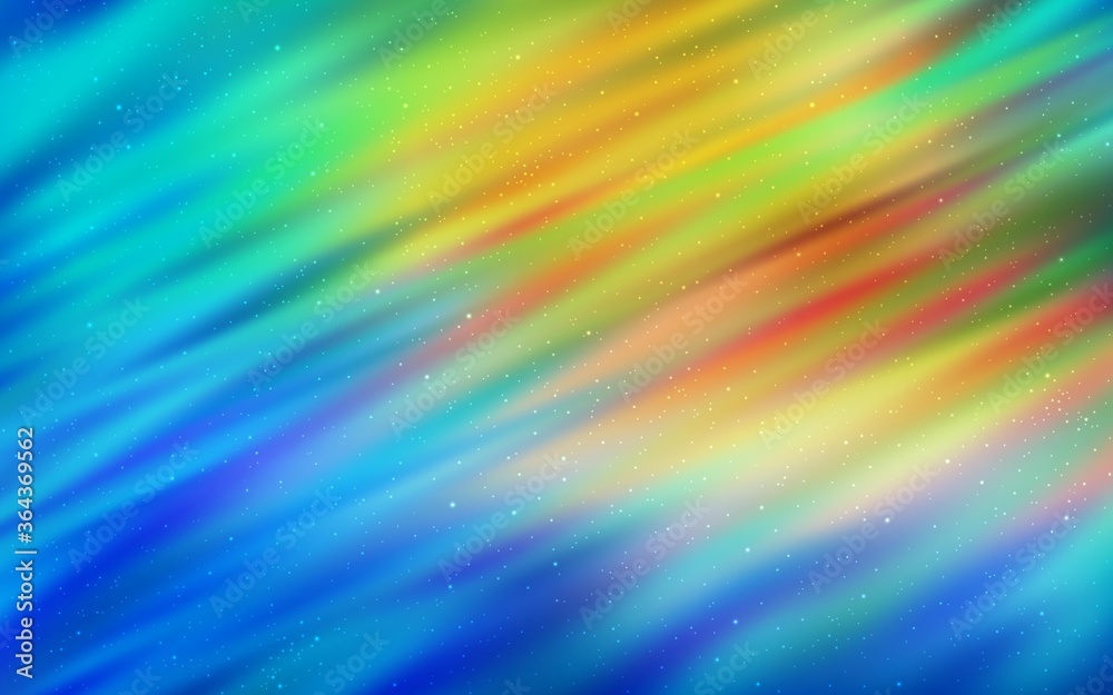 Obraz premium Light Blue, Green vector background with astronomical stars. Space stars on blurred abstract background with gradient. Pattern for futuristic ad, booklets.