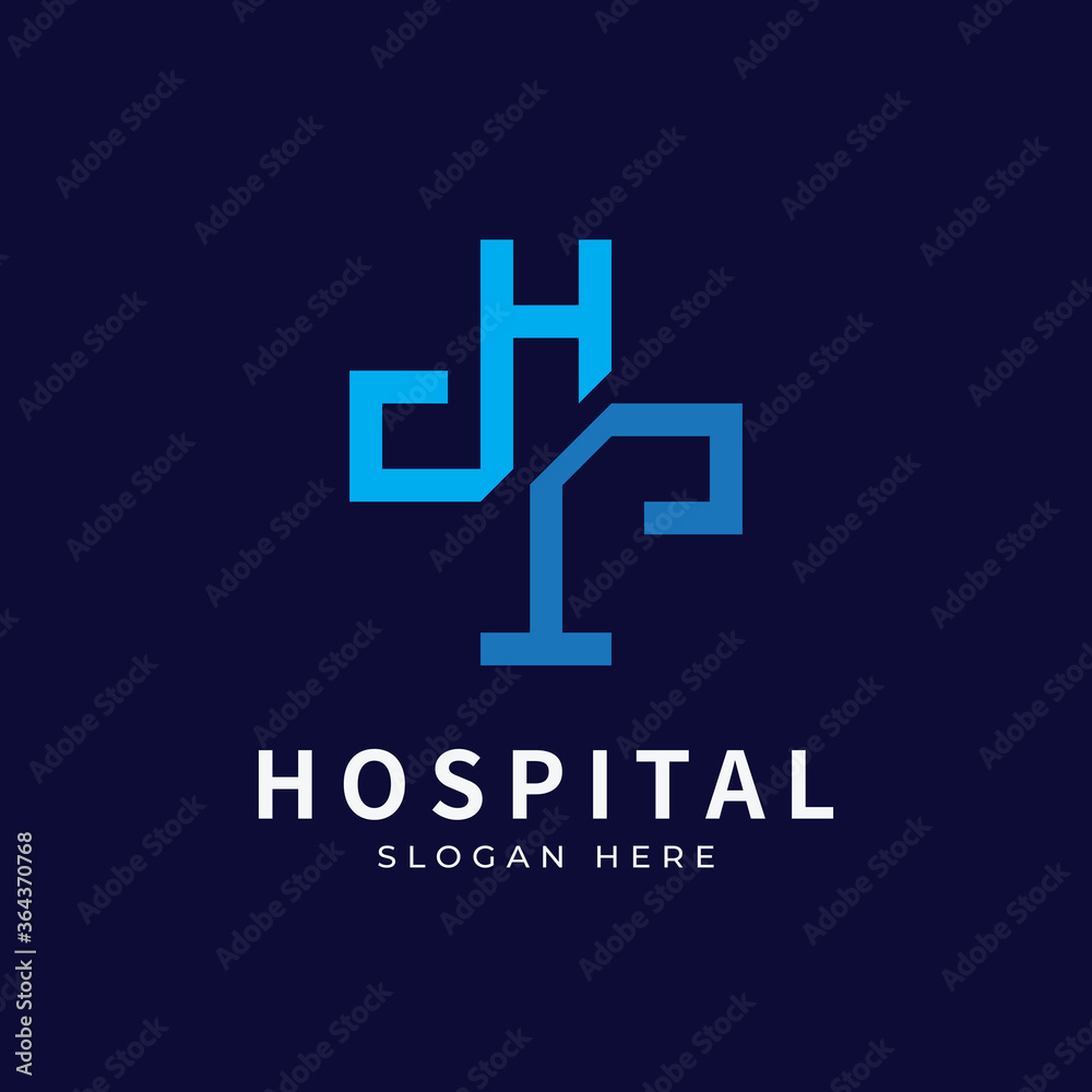 Fototapeta premium Health logo with initial letter H T, T H,H T logo designs concept. Medical health-care logo designs template.