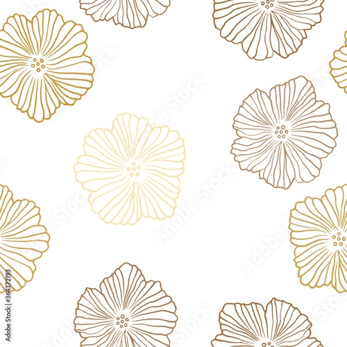 Light Orange vector seamless elegant template with flowers. Shining colored illustration with flowers. Pattern for design of fabric, wallpapers.
