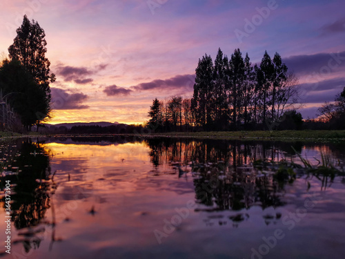 sunset over the lake © Javiera