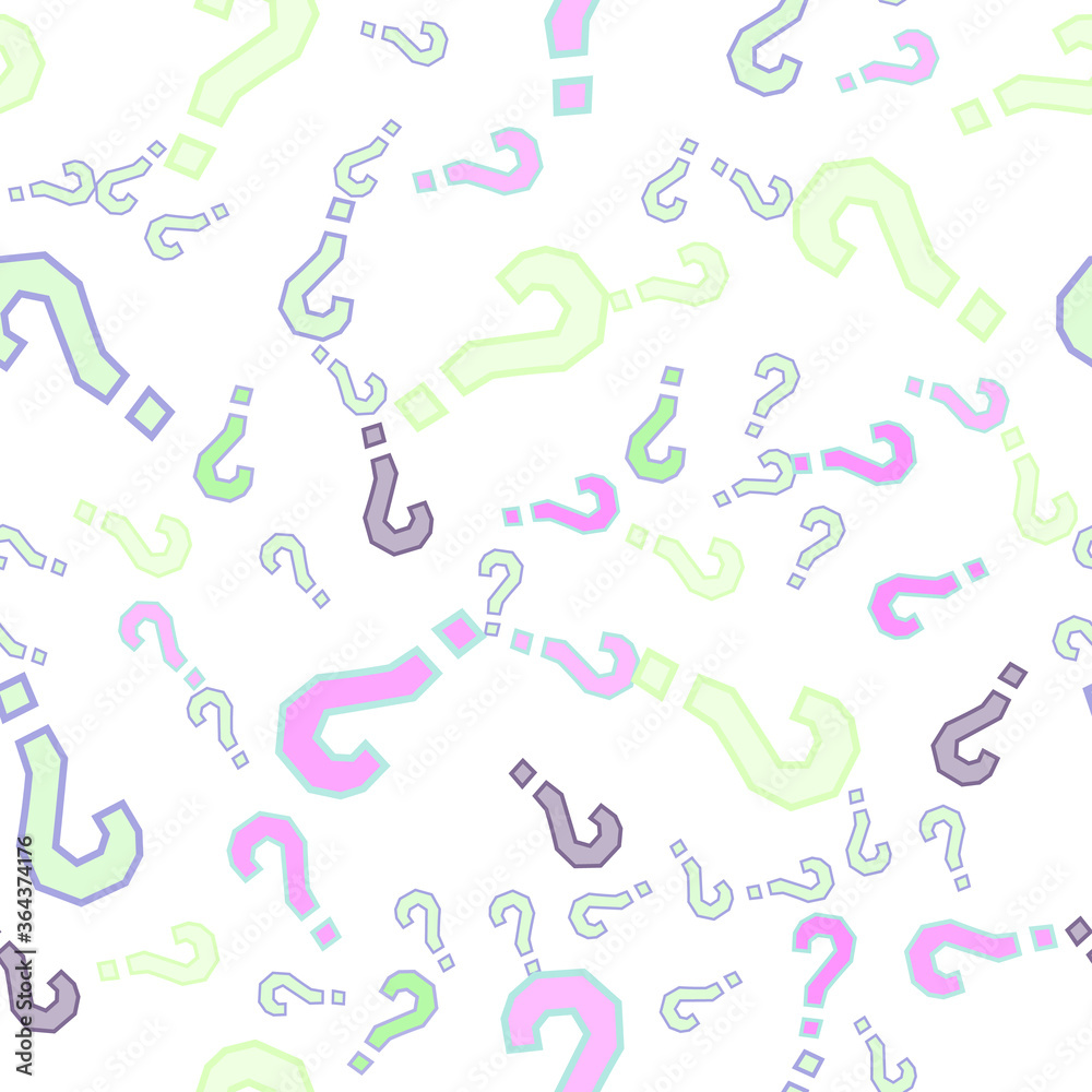 Quiz seamless pattern. Question marks, doubt, faq Quiz seamless pattern. Question marks, doubt, faq
