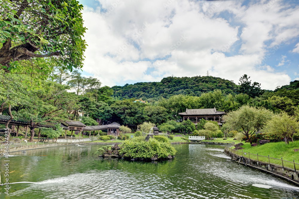 Fototapeta premium Zhishan Garden is a traditional Chinese garden located in Taipei, Taiwan 