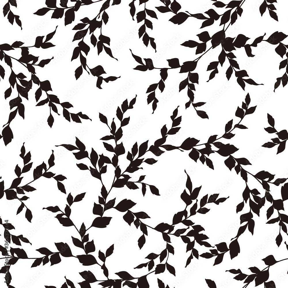 Seamless pattern of a leaf designed simply, Seamless pattern of a leaf designed simply,