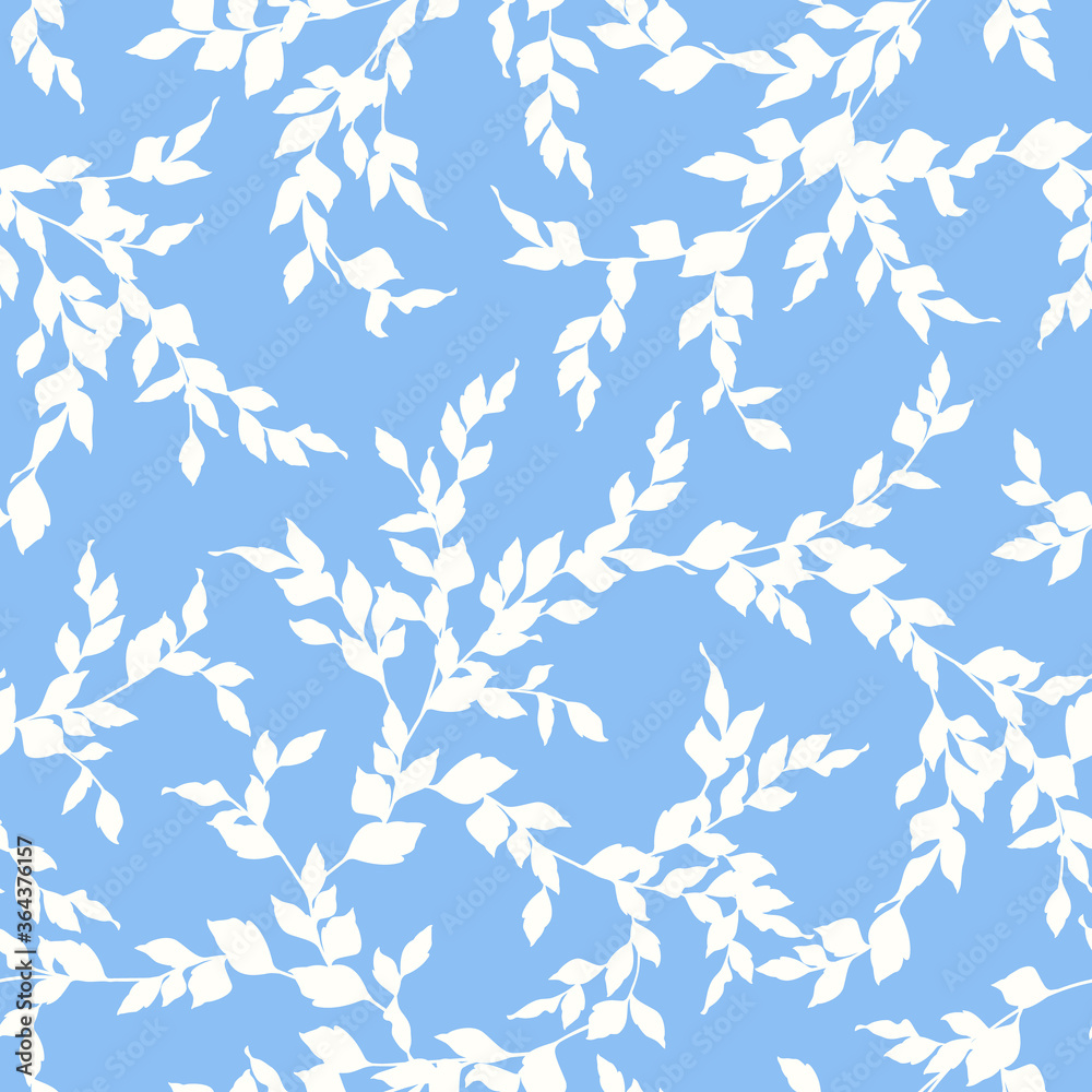 Seamless pattern of a leaf designed simply,
