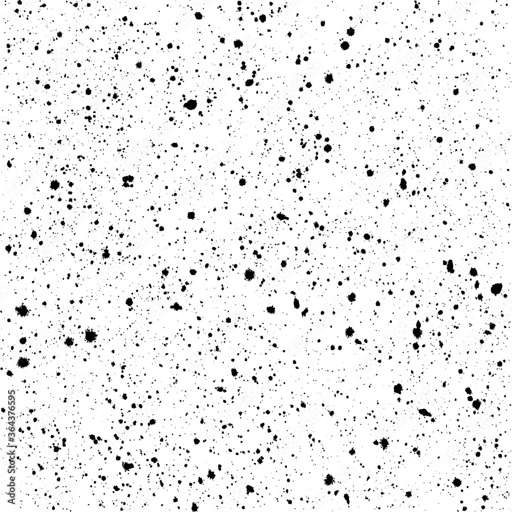 heavy black ink splatter grunge texture seamless pattern on a white background