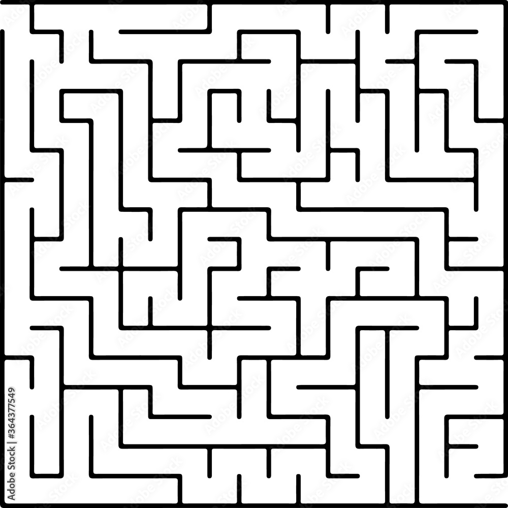 White vector dackdrop with a black conundrum. Black and white maze in a simple style. Pattern for children books, magazines.