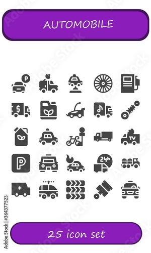 Modern Simple Set of automobile Vector filled Icons