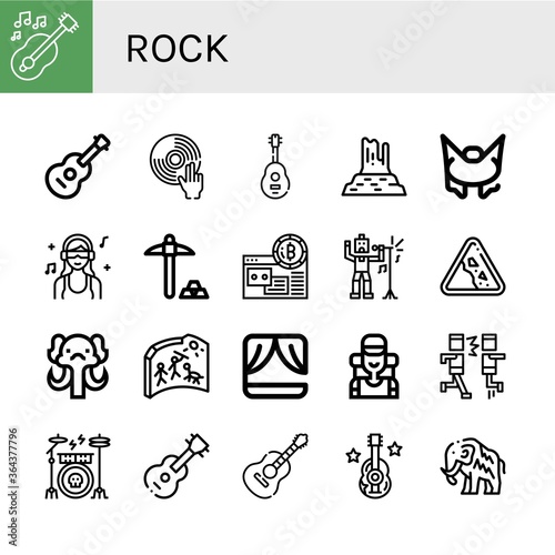 rock simple icons set