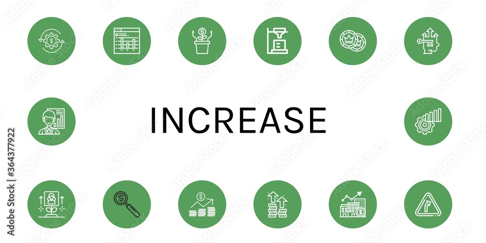 increase simple icons set increase simple icons set