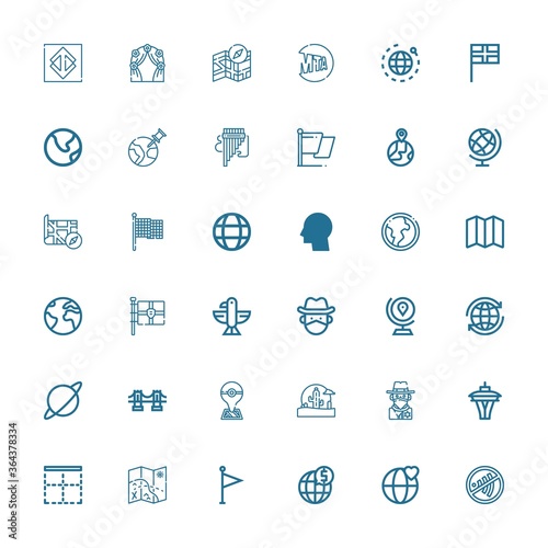 Editable 36 america icons for web and mobile