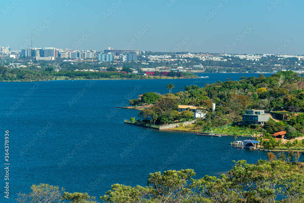 Fototapeta premium Brasilia, DF, Brazil on June 13, 2016. Lago Paranoa and the city of Brasilia in the background.