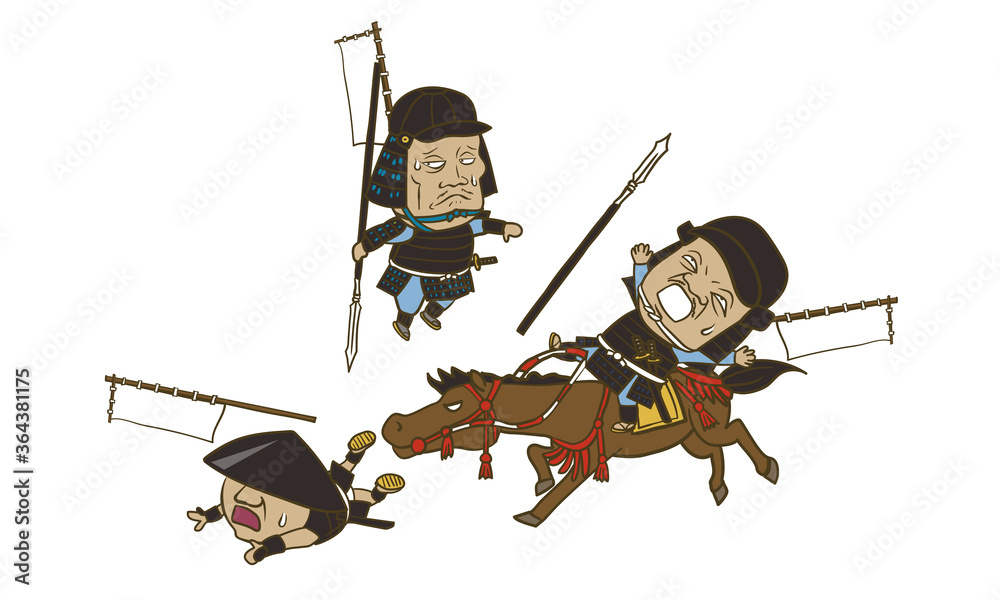 イラスト 逃げる やられる 足軽隊 騎馬隊 Stock Vector Adobe Stock