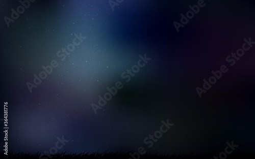 Dark BLUE vector background with astronomical stars. Glitter abstract illustration with colorful cosmic stars. Smart design for your business advert.