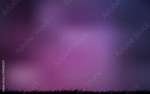 Dark Pink vector pattern with night sky stars. Shining colored illustration with bright astronomical stars. Pattern for futuristic ad, booklets.