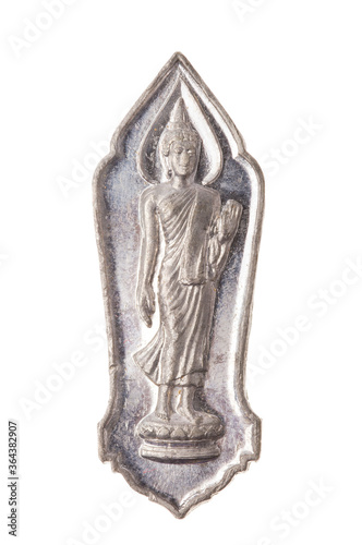 Small Buddha image or Amulet of .Thailand  isolate on  white background.