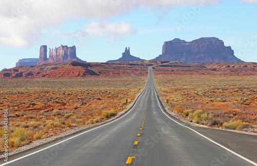 Famous highway in monument valley
