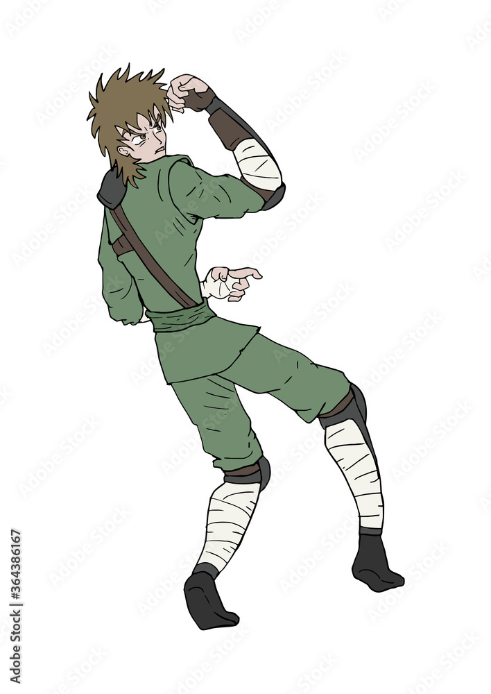 Creative design of warrior in defense pose Creative design of warrior in defense pose