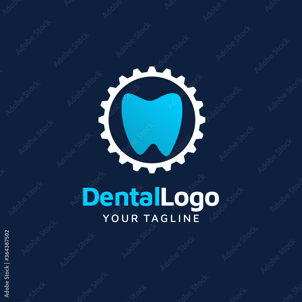Fototapeta premium Gear & Dental Logo Template Design Vector