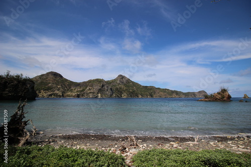 釣浜から望む兄島