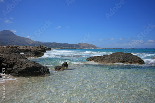 Blue lagoon falassarna beach crete island summer 2020 covid-19 holydays modern high quality prints