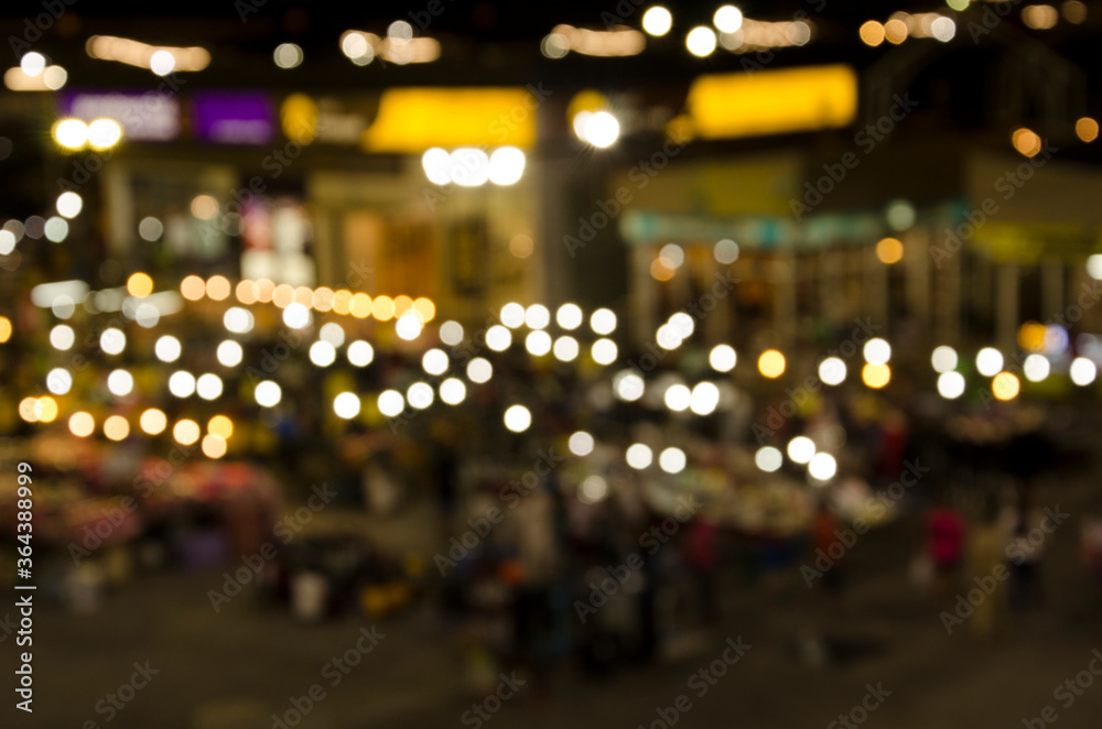 Top view of blurry lights in the market