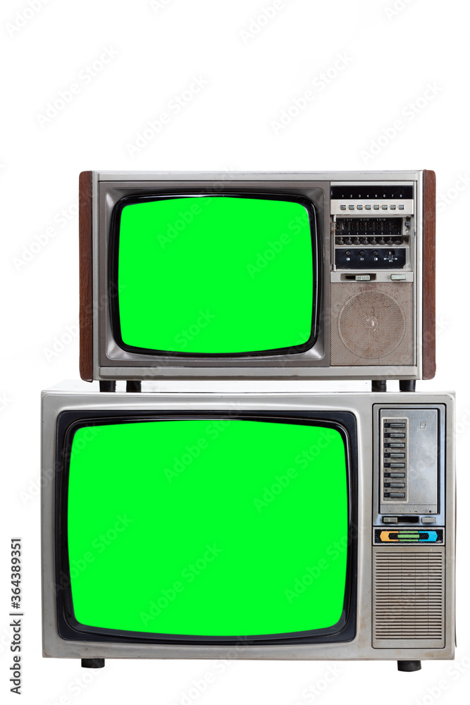 Television with green screen.