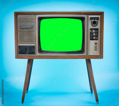 Fotografie Television with green screen.