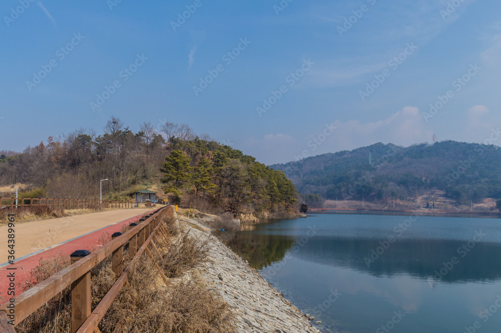 Landscape of a lake in South Korea