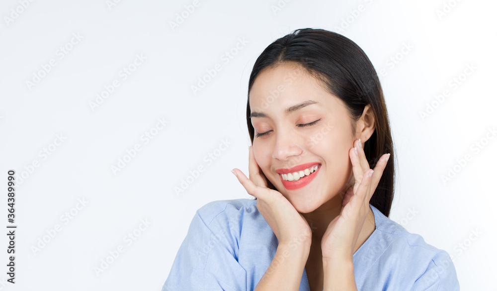 Adult women with healthy facial skin. Adult women with healthy facial skin.