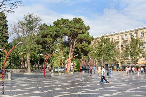 Fountain square in center of Baku