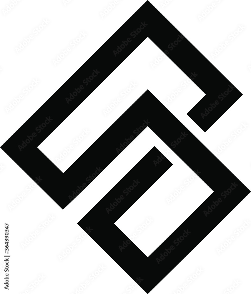 black arrow icon, begins with the concept letter S black arrow icon, begins with the concept letter S