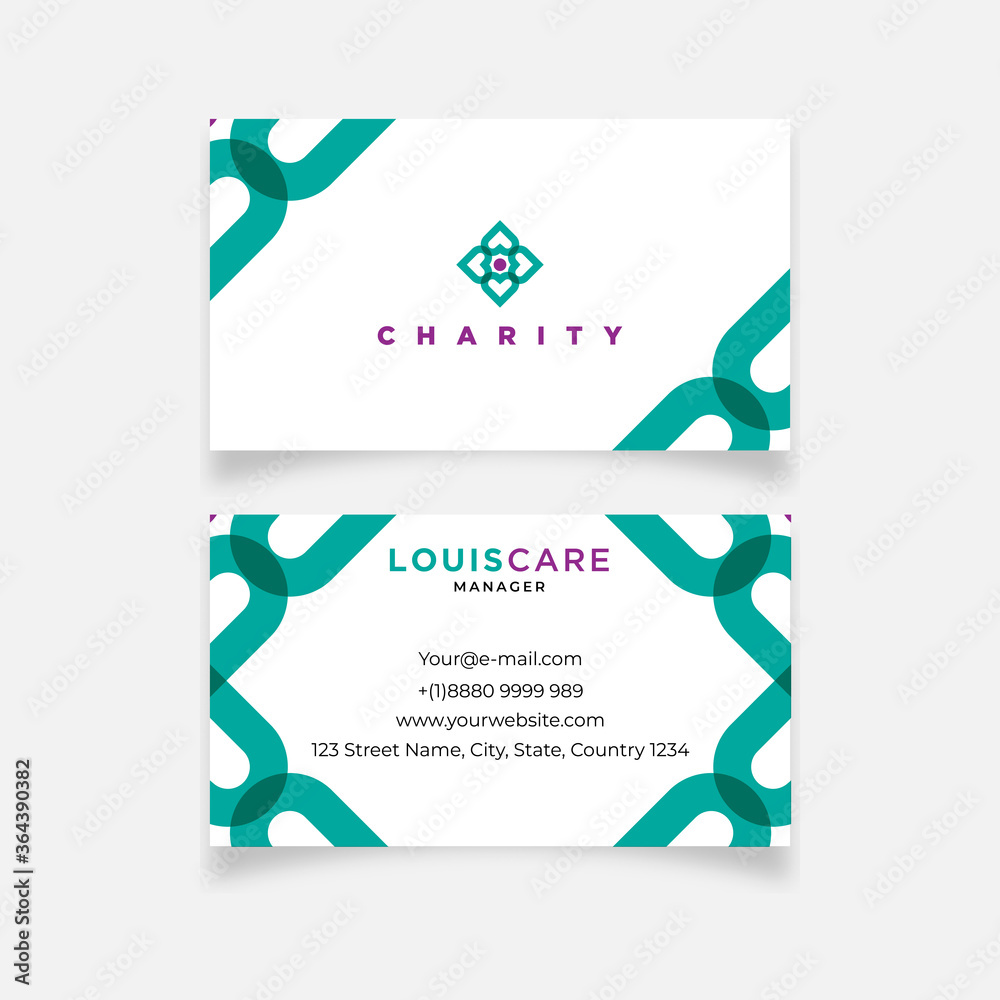 Minimalist beauty nonprofit flower design business card template