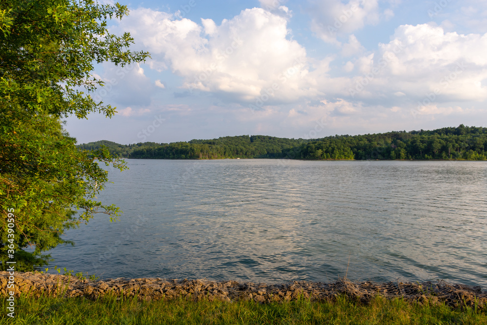 summer landscape from Moutardier Campground at Nolin River Lake in Kentucky