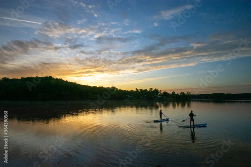 Paddle Board sunrise on Nolin River Lake in Kentucky 